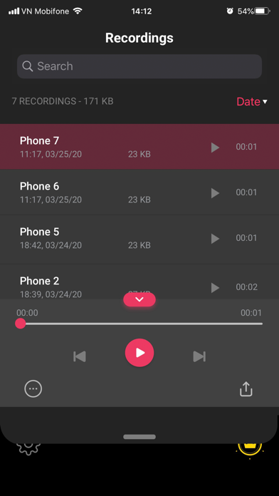 Voice Recorder Plus App Screenshot