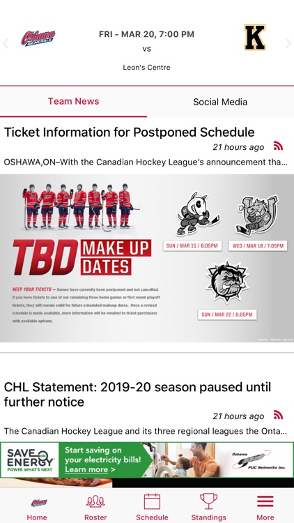 Oshawa Generals Official App