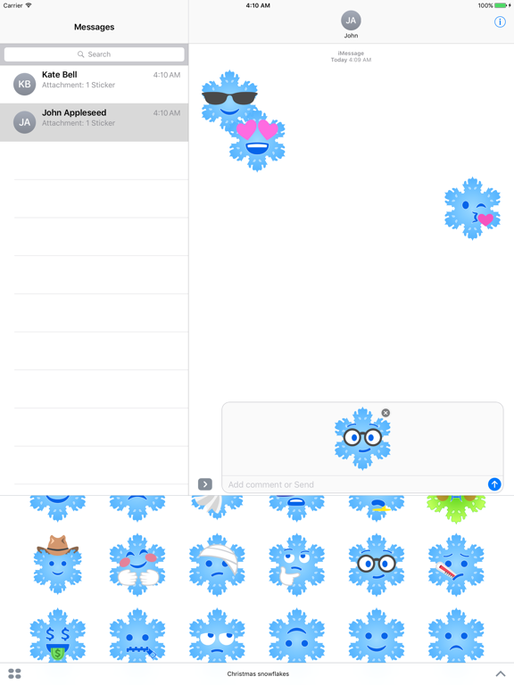 Screenshot #4 pour Christmas Snowflakes Stickers