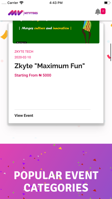 myVybes - Event Ticketing screenshot 2