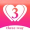 Three-way is a free threesome dating app focus on helping open-minded singles, couples and swingers find three-way relationships