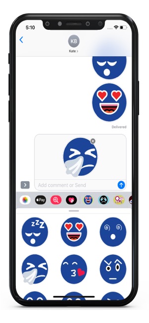 Blue Emojis Stickers(圖3)-速報App