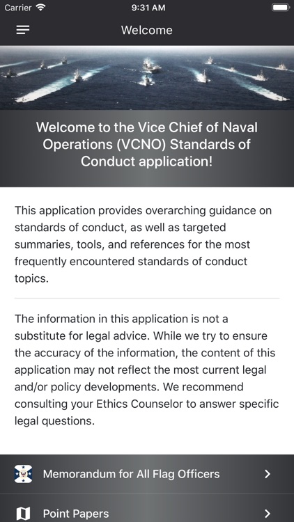 VCNO Standards of Conduct