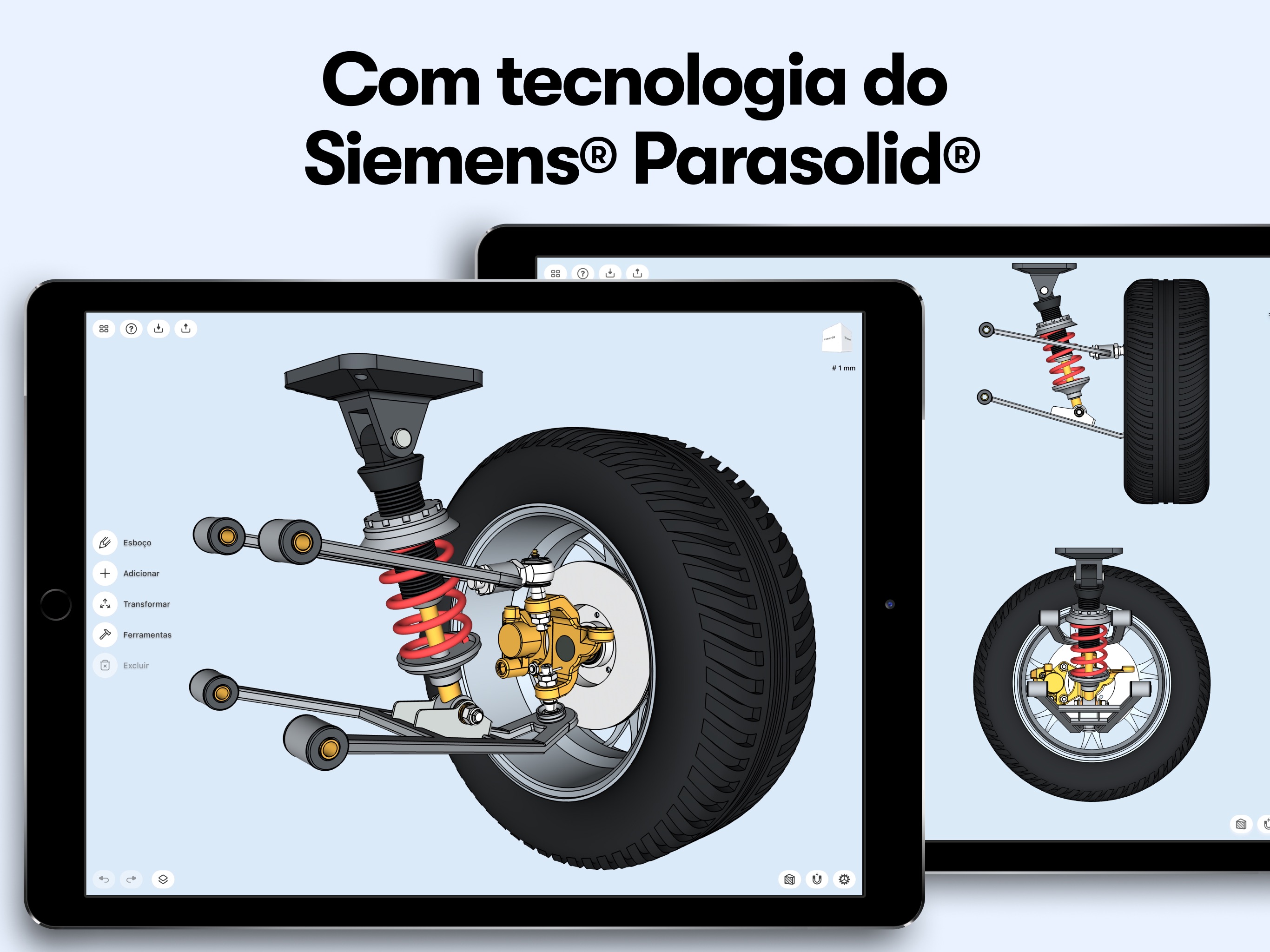 Screenshot do app Shapr: CAD para modelagem 3D