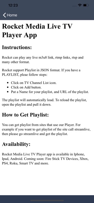 Rocket Media Live Tv Player On The App Store