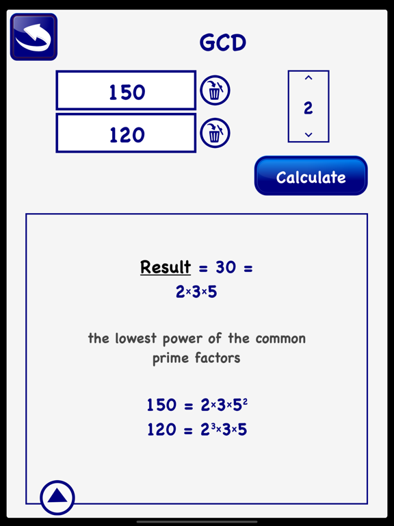 LCM GCD Prime Factor Calc Lite screenshot 2