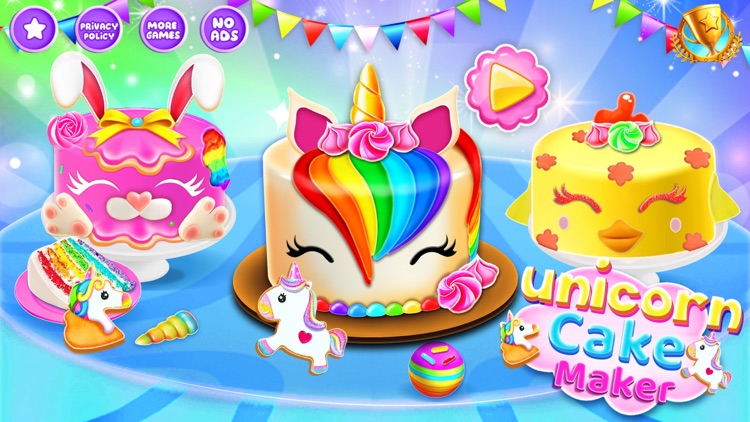 Unicorn Cake Maker Baking Game screenshot-0