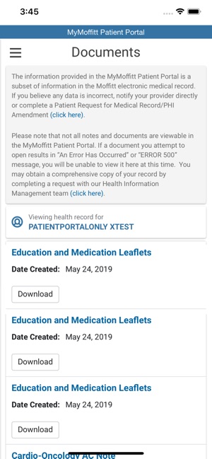 MyMoffitt Patient Portal(圖4)-速報App