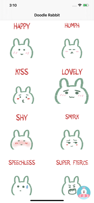 DoodleRabbit Emoticons(圖1)-速報App