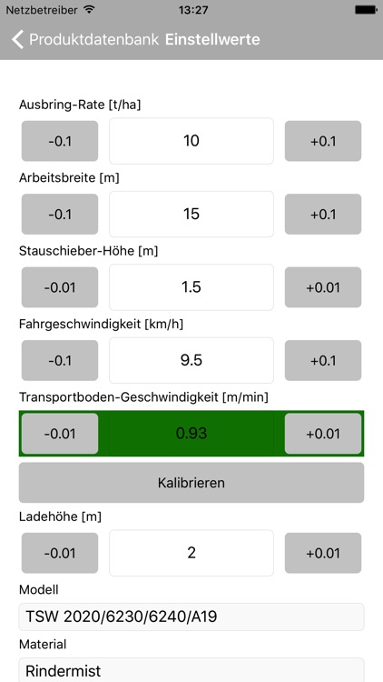 BERGMANN Streutabellen