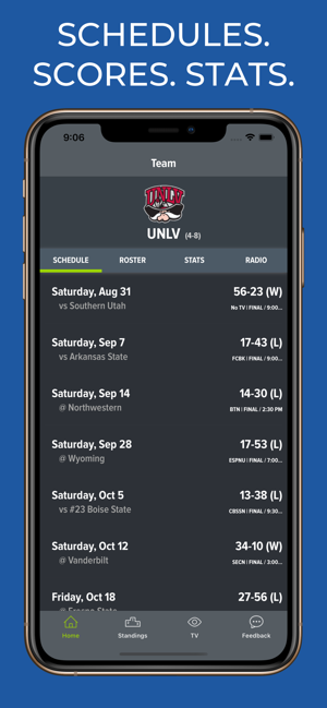 UNLV Football Schedules