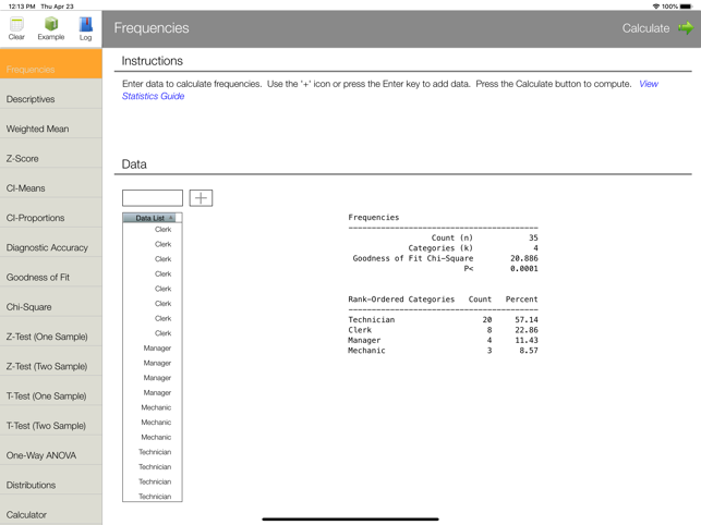 StatCalc for iPad