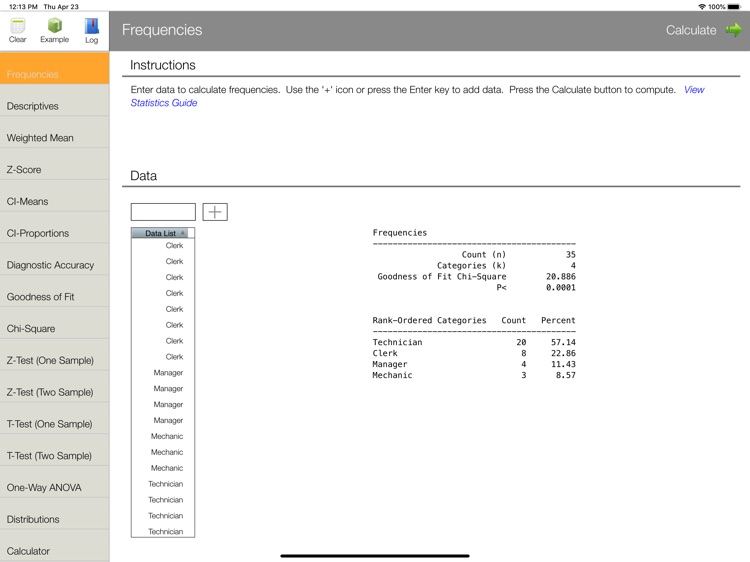 StatCalc for iPad