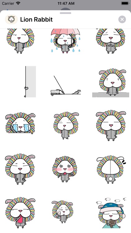 Lion Rabbit Animated Stickers