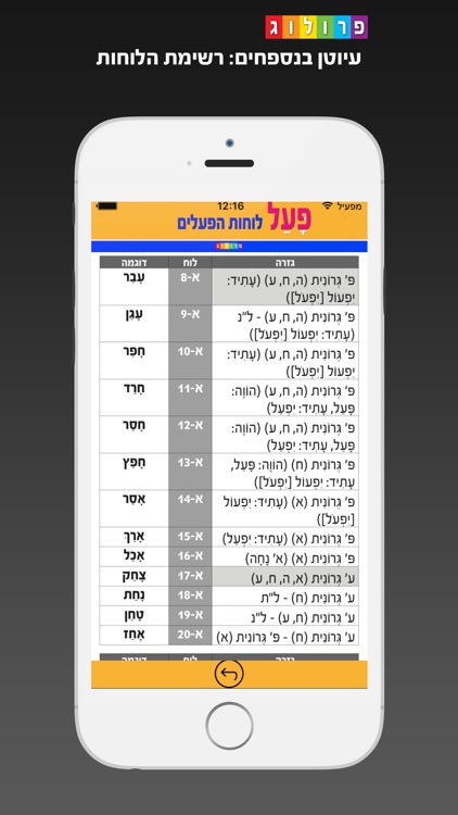 לוחות הפעלים בעברית | פרולוג screenshot-4