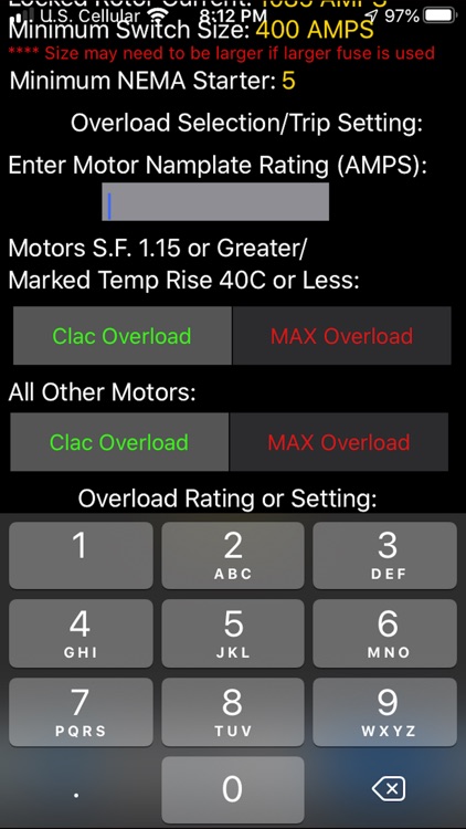 Motor Wire Sizing