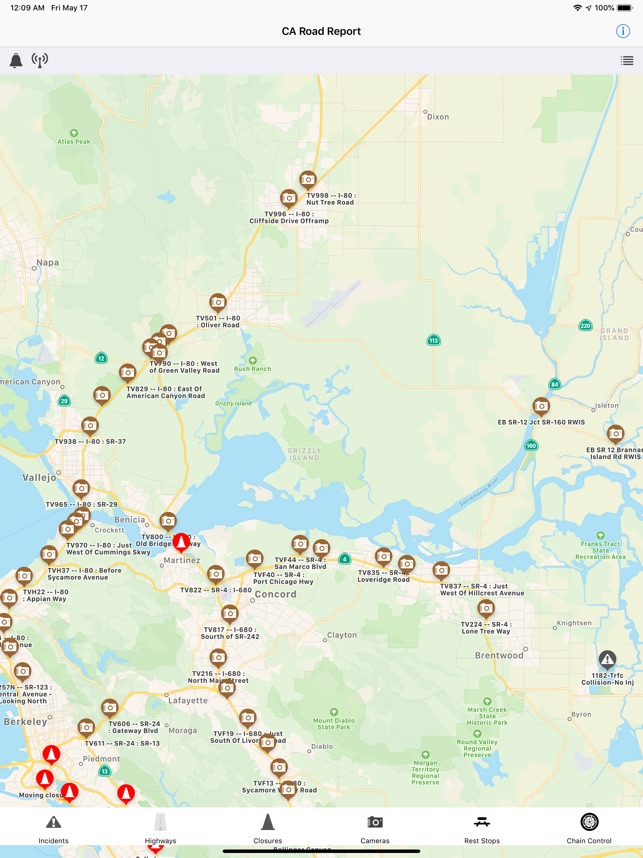 California Dot Road Conditions Map California Road Report On The App Store
