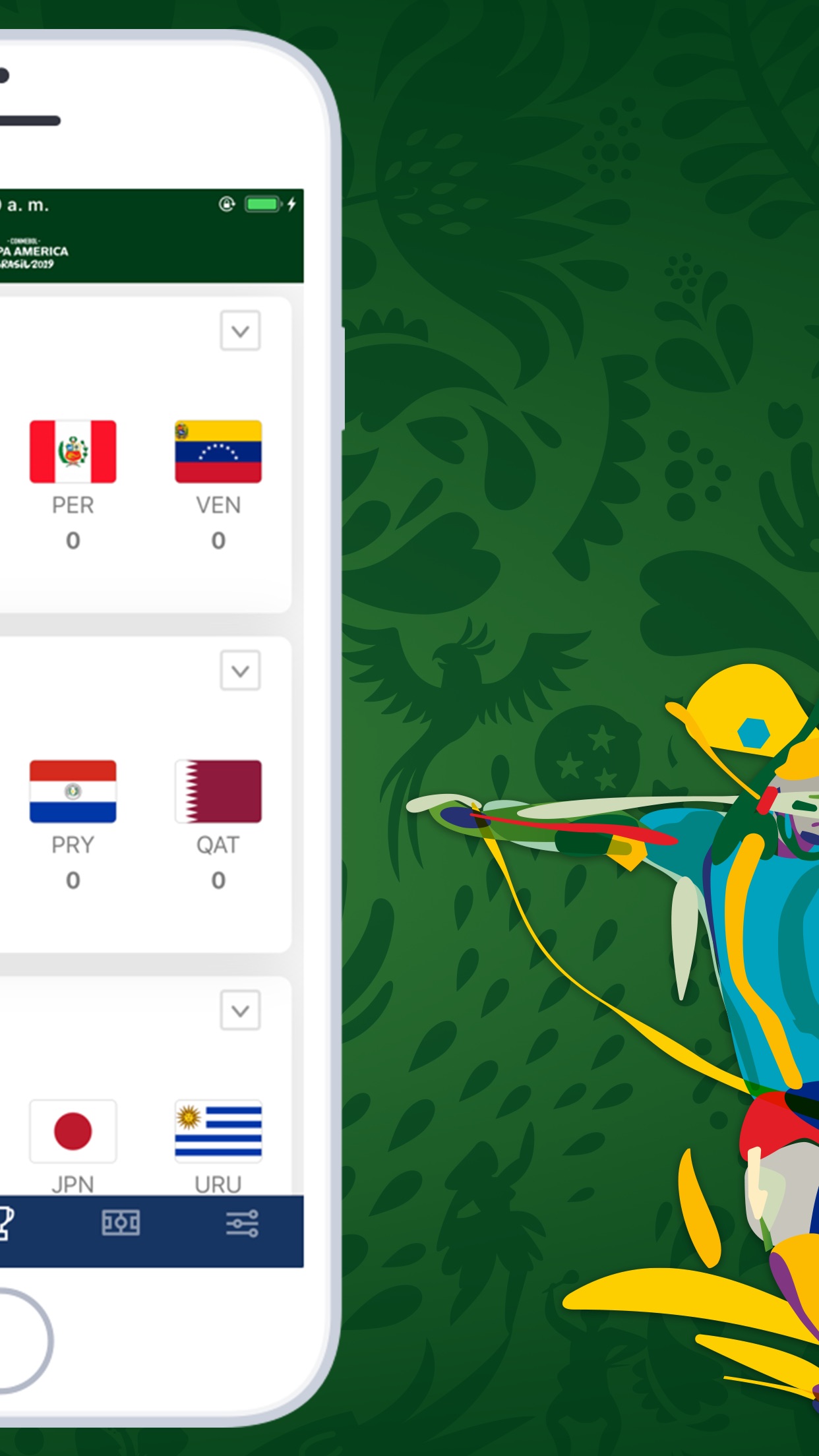 Screenshot do app Copa América Oficial