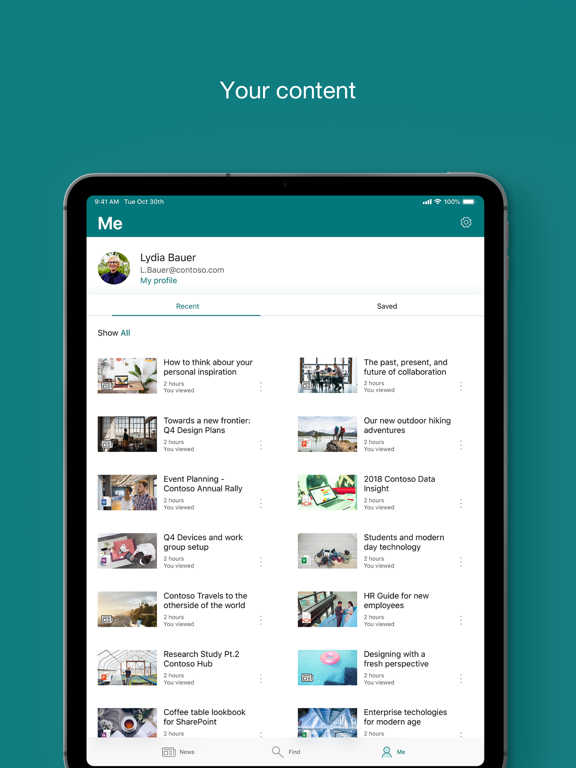 Microsoft SharePoint iPad app afbeelding 4
