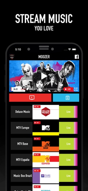 Moozer Music TV Live Player 音樂(圖1)-速報App