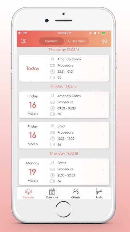 Massage4U Сustomer accounting screenshot-3