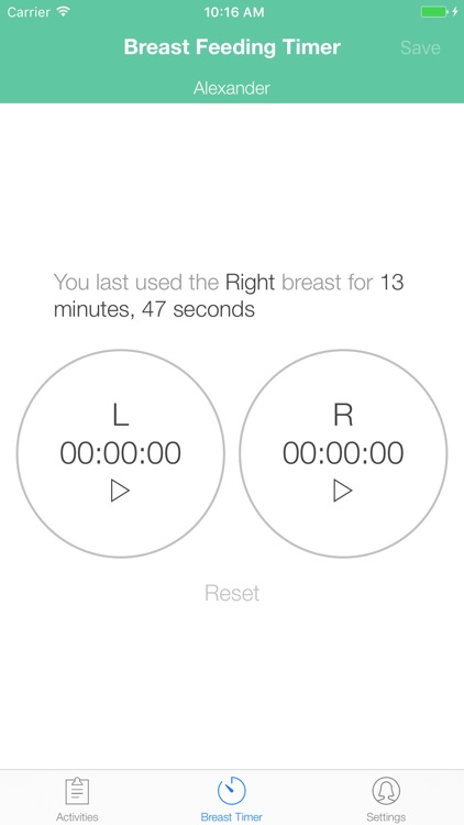 BoobieTime Breast Feeding App