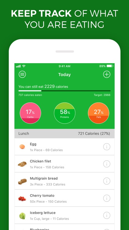 Calorie, Carb & Fat Counter