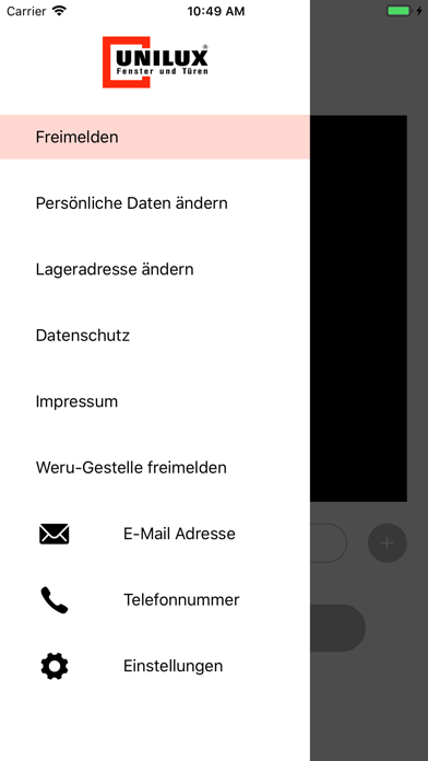 Unilux Gestellfreimeldung screenshot 2
