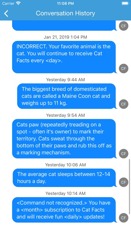 cat facts text free