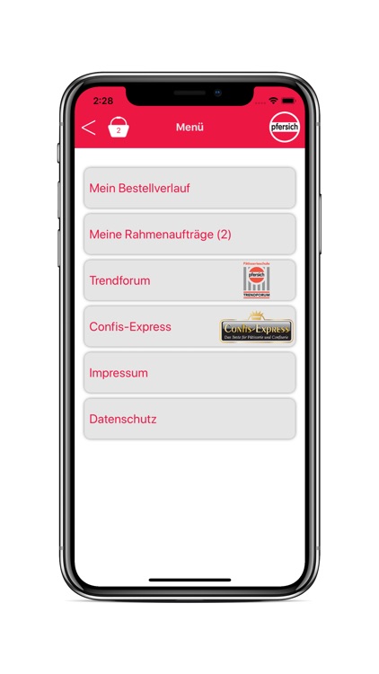 Pfersich Bestell-App