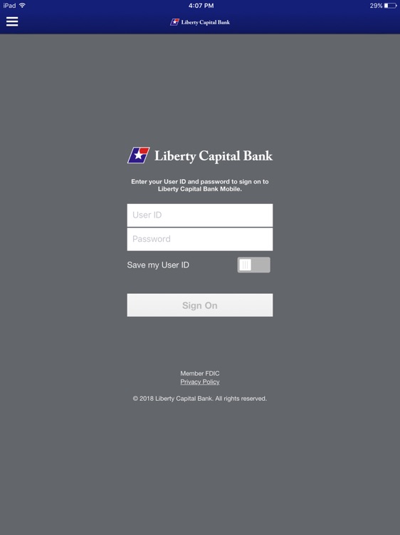 Liberty Capital Bank for iPad