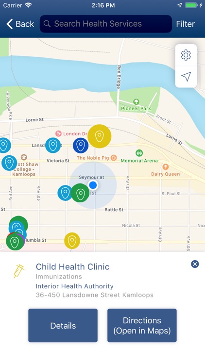 BC Health Service Locator screenshot-2