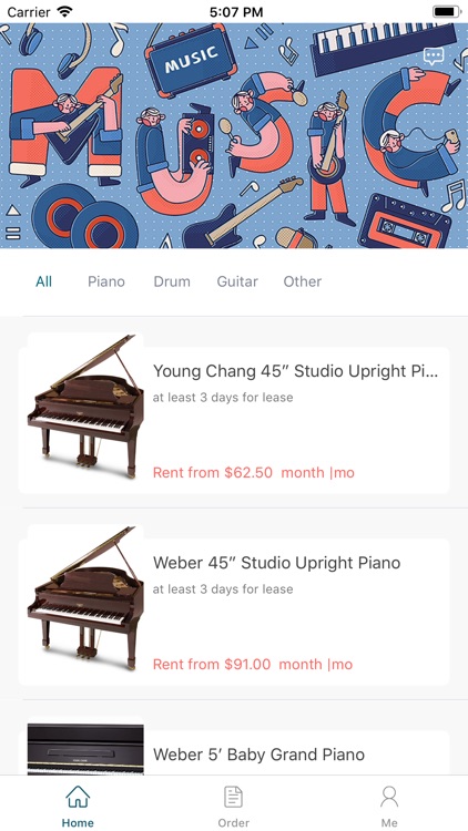 Musical-instrument rental