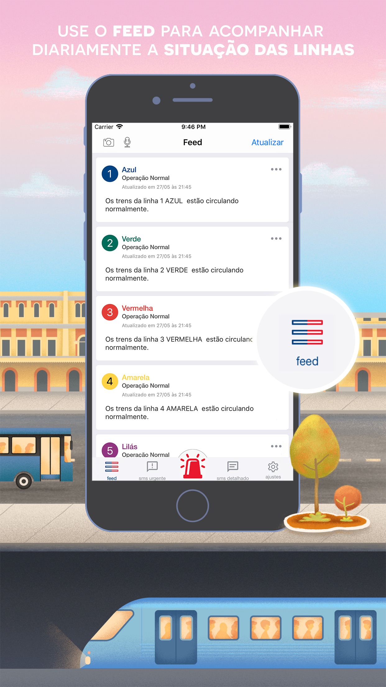 Screenshot do app HelpMe - Denúncia Metrô e CPTM