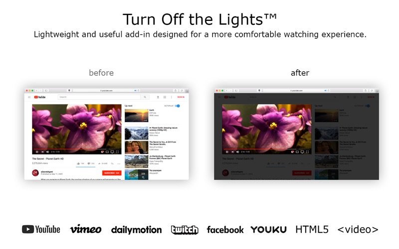 Turn Off the Lights for Safari Screenshot