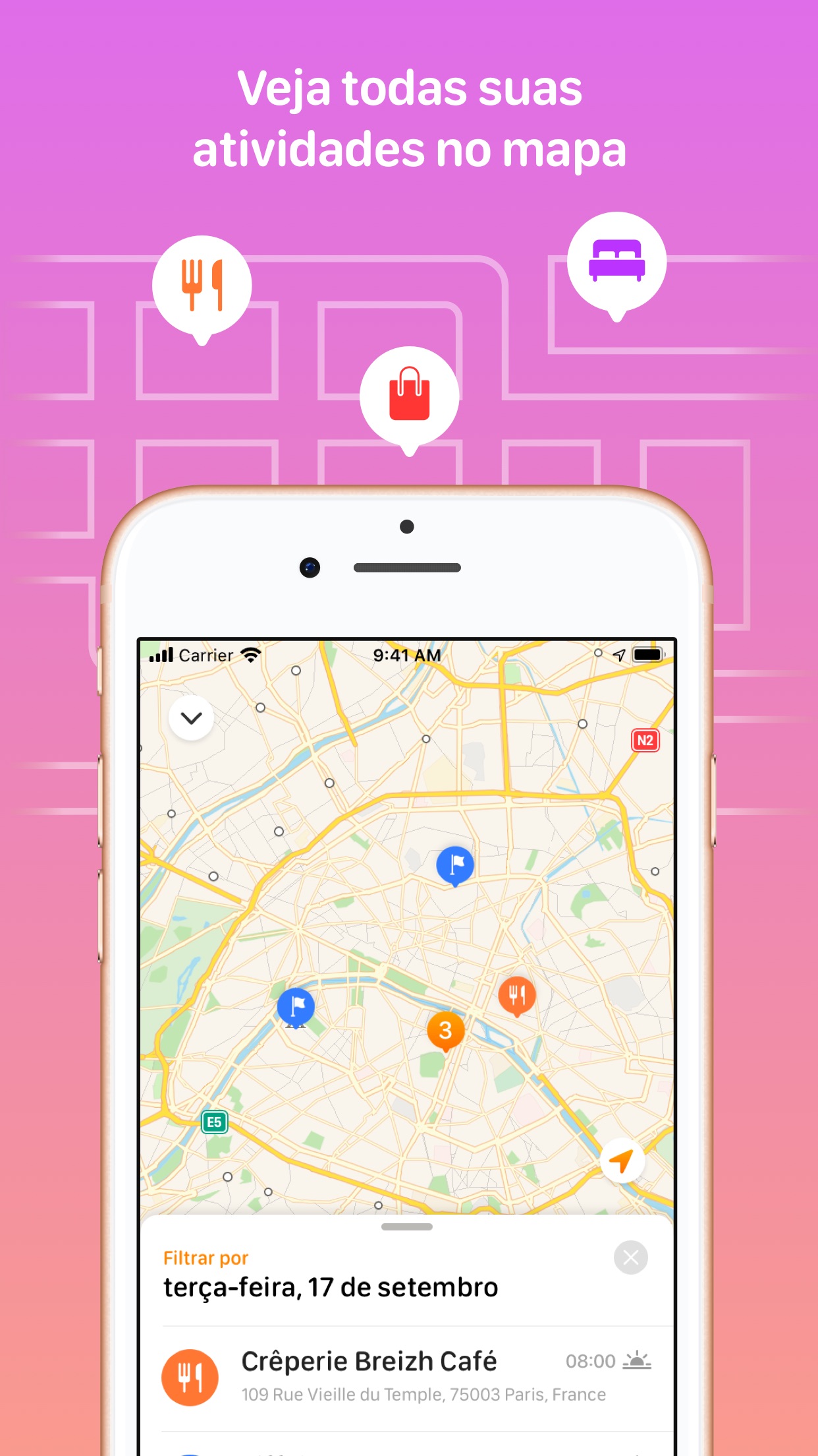 Screenshot do app Tripsy