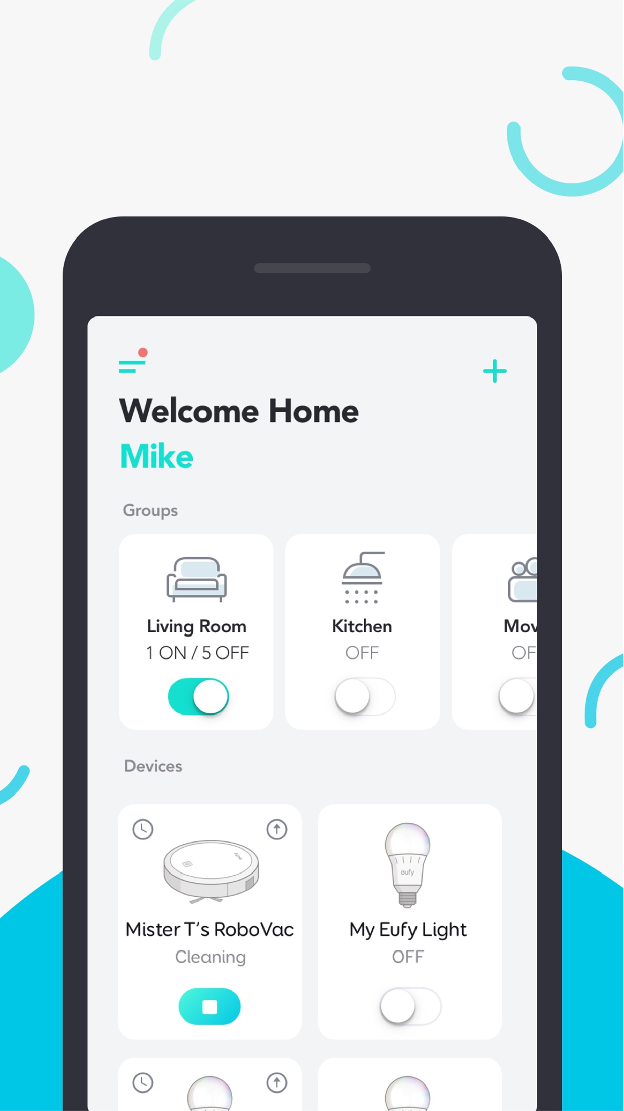 Screenshot do app EufyHome