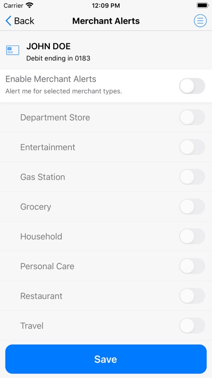 GHFCU Debit Card Manager