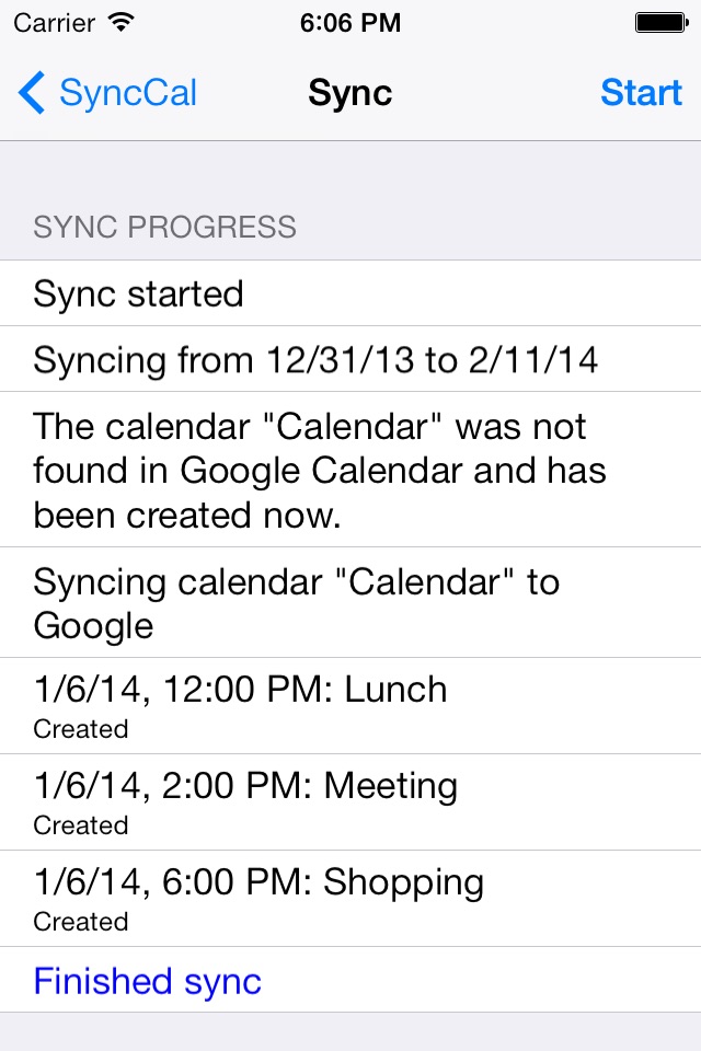 SyncCal screenshot 2