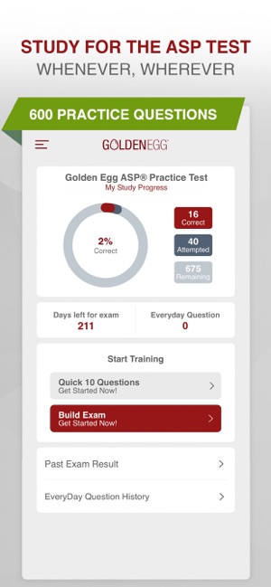 Golden Egg ASP® Practice Test