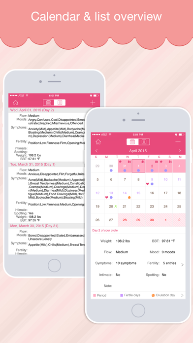 Period Log – Menstrual Calendar Screenshot 1