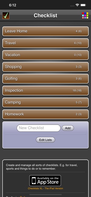 Checklists App