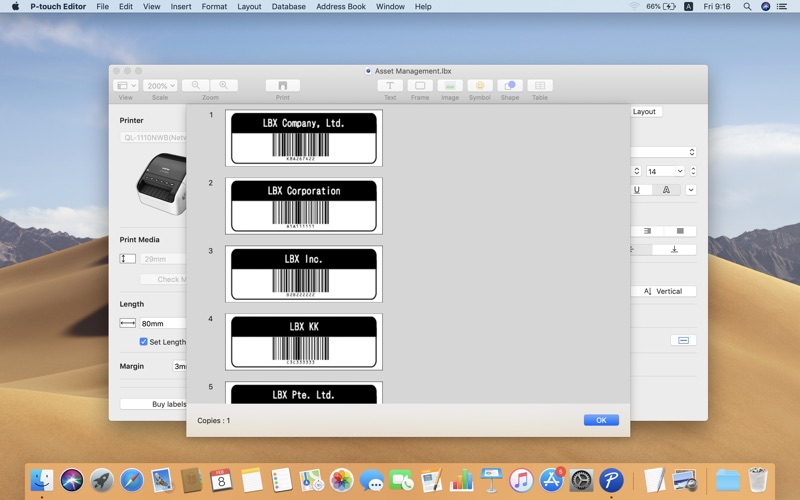 p touch editor mac os x download