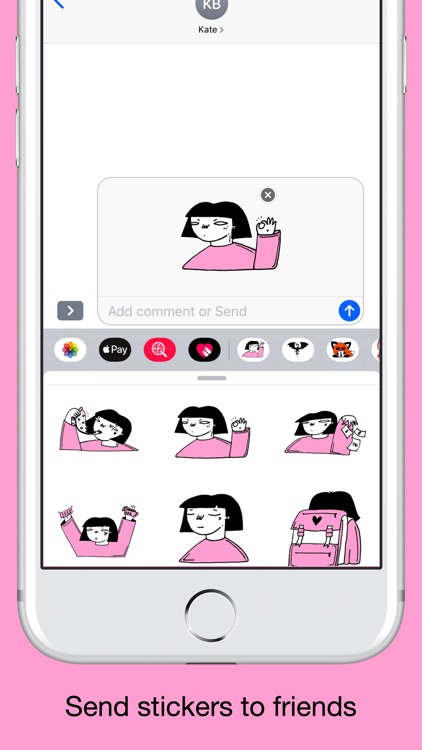 Japan girl in Pink - stickers screenshot-3