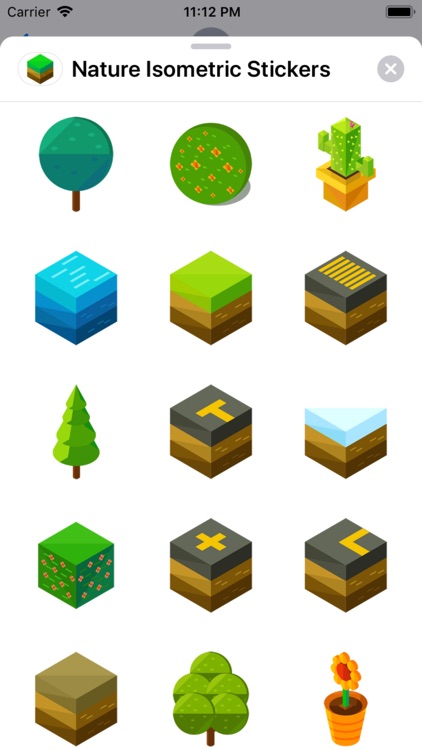 Nature Isometric Stickers