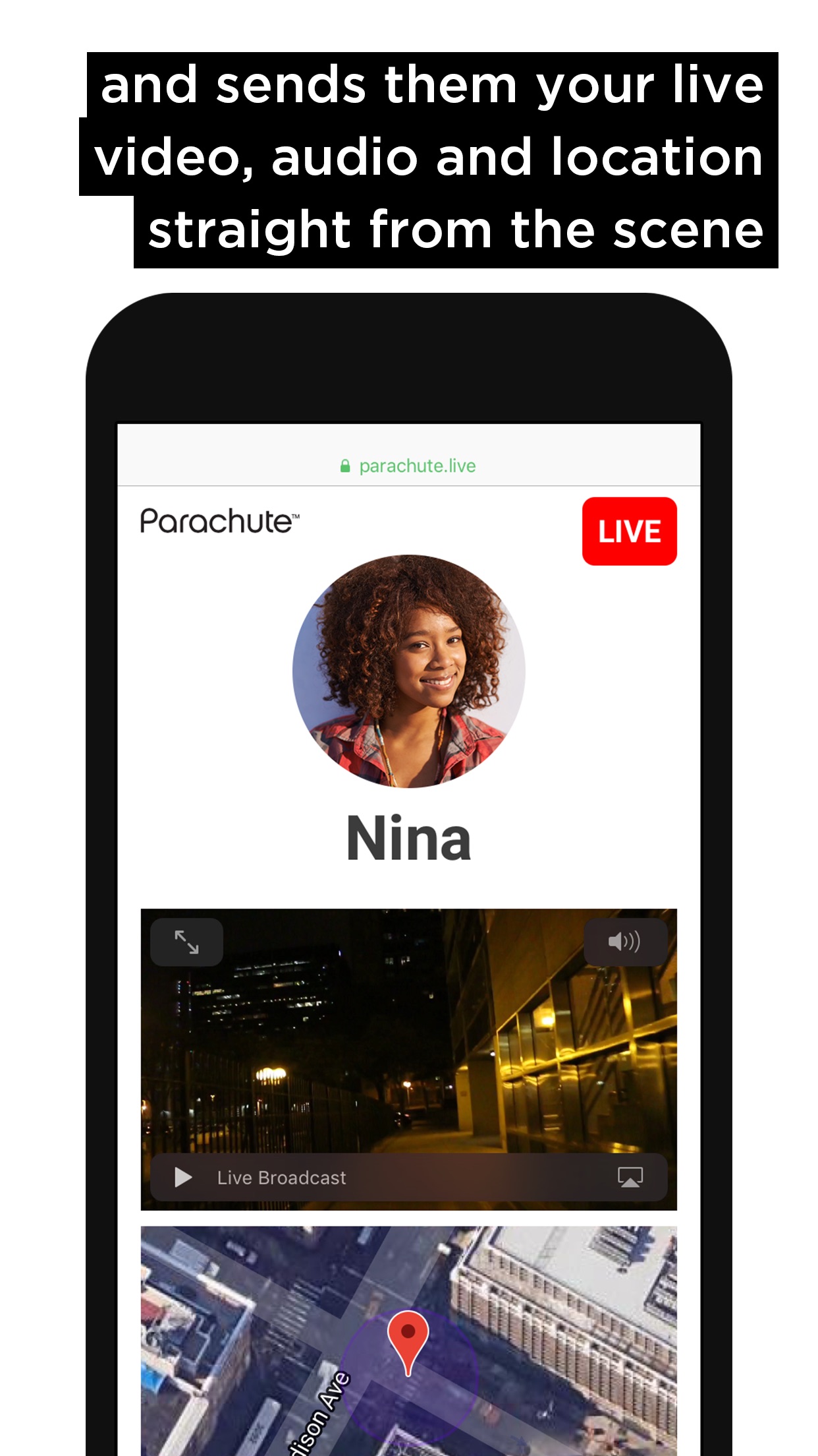 Screenshot do app Parachute