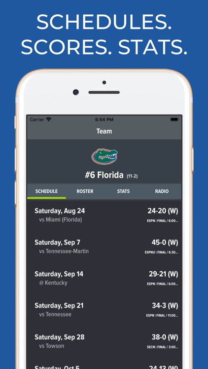 Florida Football Schedules