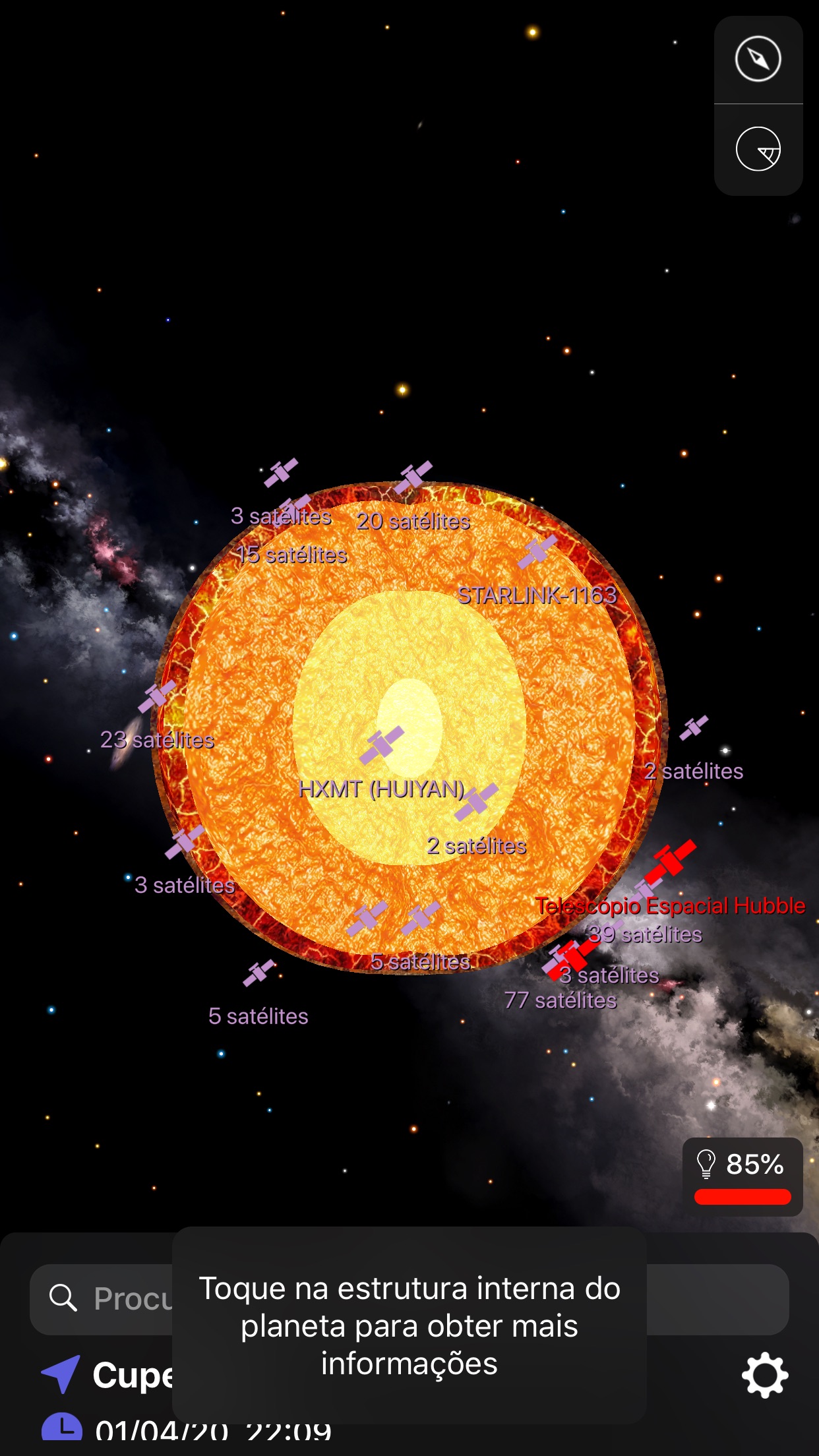 Screenshot do app Night Sky