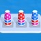 Solve the game by sorting colorful cups