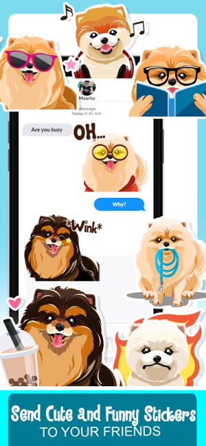 Pomeranian Dog Emoji Stickers(圖4)-速報App